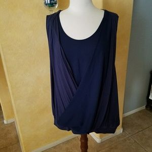 Beautiful navy sleeveless blouse