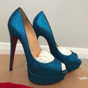 36 Christian Louboutin platform peep toe pumps