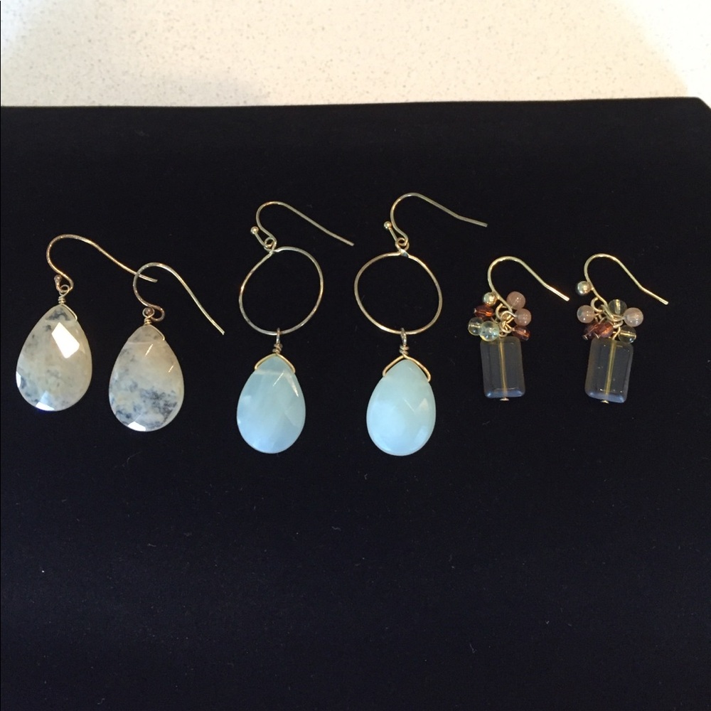 Bundle of three pair of earrings