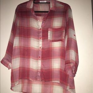 Sheer flannel top