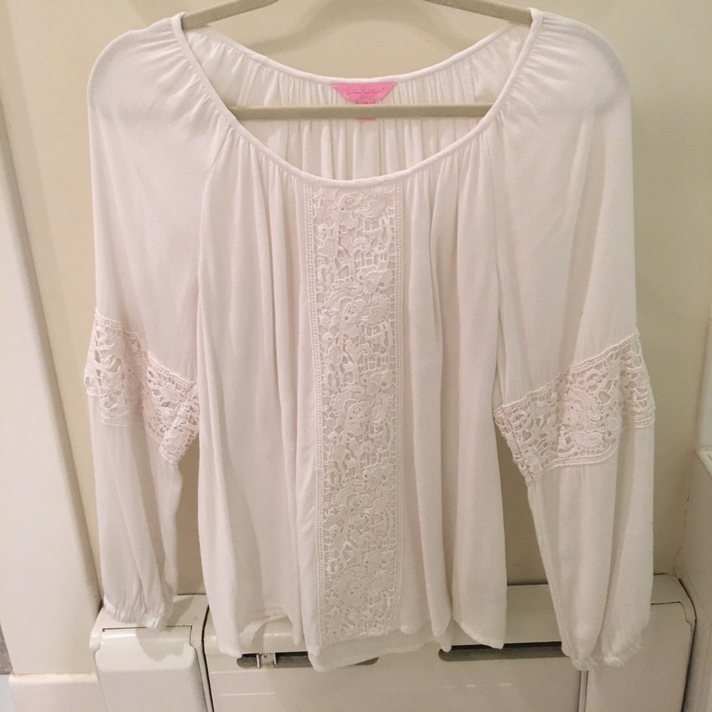 Lily Pulitzer white long blouse