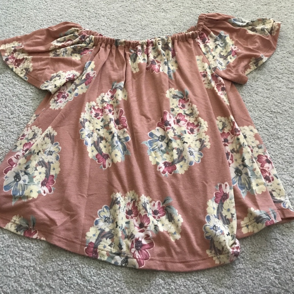Strapless floral girls shirt