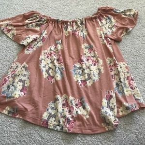 Strapless floral girls shirt