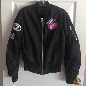 topshop racing badges bomber jacket