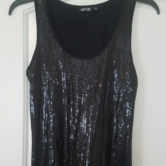 APT.9 Black Sequin Tank EUC - Picture 1 of 3