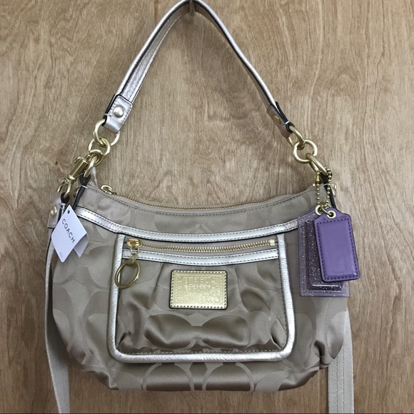 Coach Handbags - Coach Poppy Signature Sateen Swing Bag. NWT