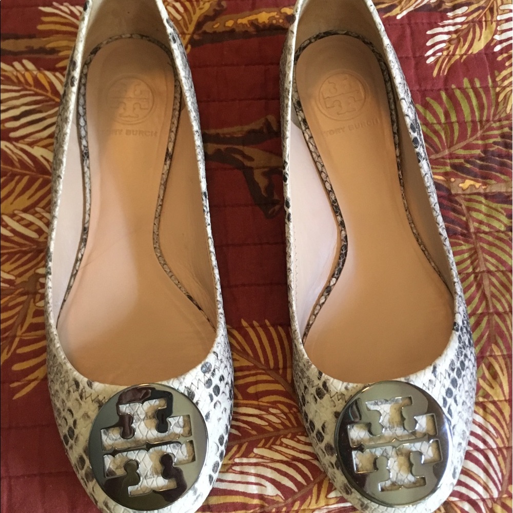 Tory Burch Reva Python Flats Size 9.5