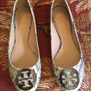 Tory Burch Reva Python Flats Size 9.5