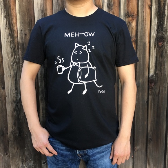 "Meh-ow" unisex casual t-shirt - Picture 2 of 3