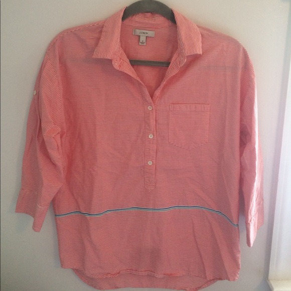 J. Crew Tops - Jcrew red white striped blouse
