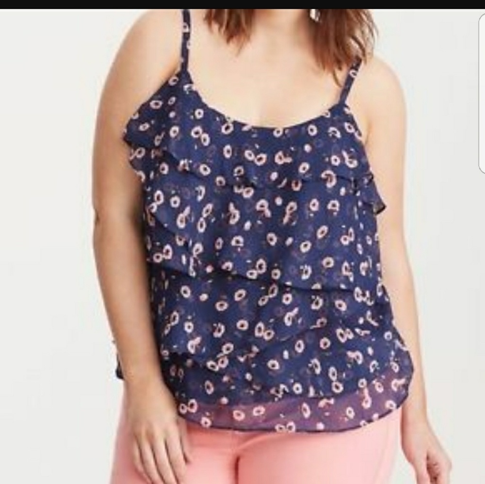 Torrid chiffon ruffle blouse nwt