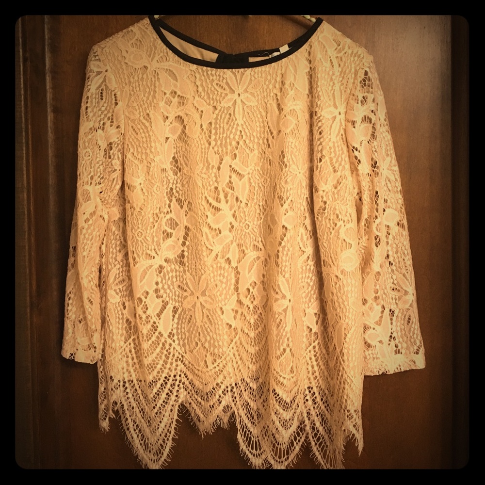 Lacey rosy-beige blouse