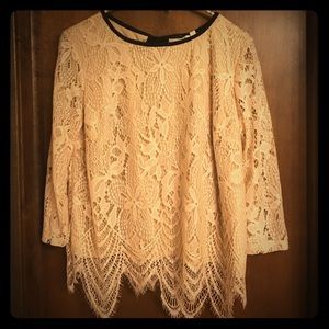 Lacey rosy-beige blouse