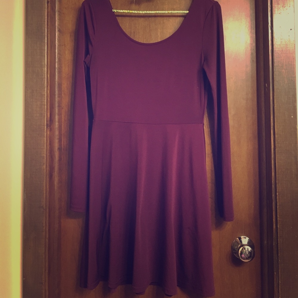 Eggplant purple long sleeve dress
