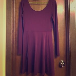 Eggplant purple long sleeve dress