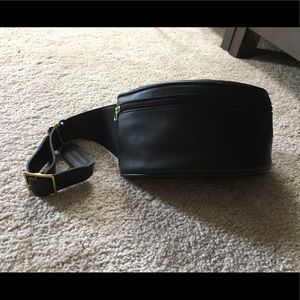 Authentic Coach Black Leather Fanny Pack - New