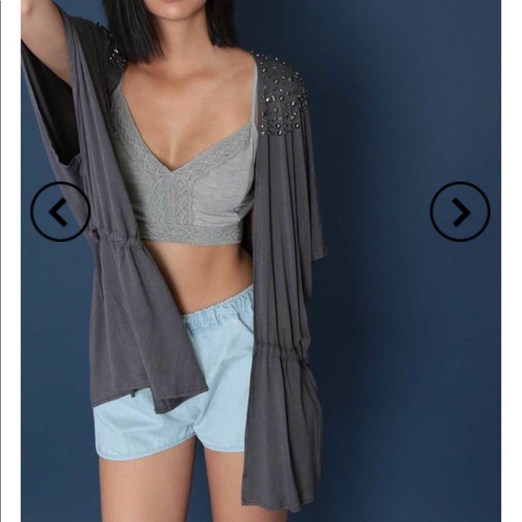 SOLD OUT - Charcoal Studded Cardi - Picture 3 of 8