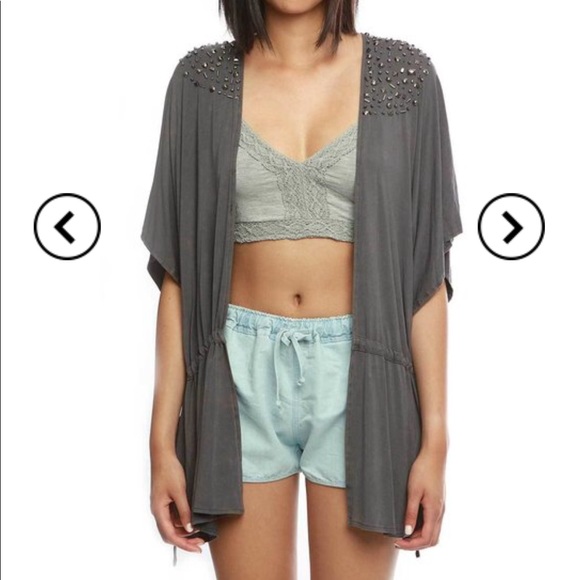 SOLD OUT - Charcoal Studded Cardi - Picture 4 of 8