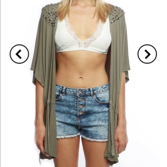 SOLD OUT - Charcoal Studded Cardi - Picture 6 of 8