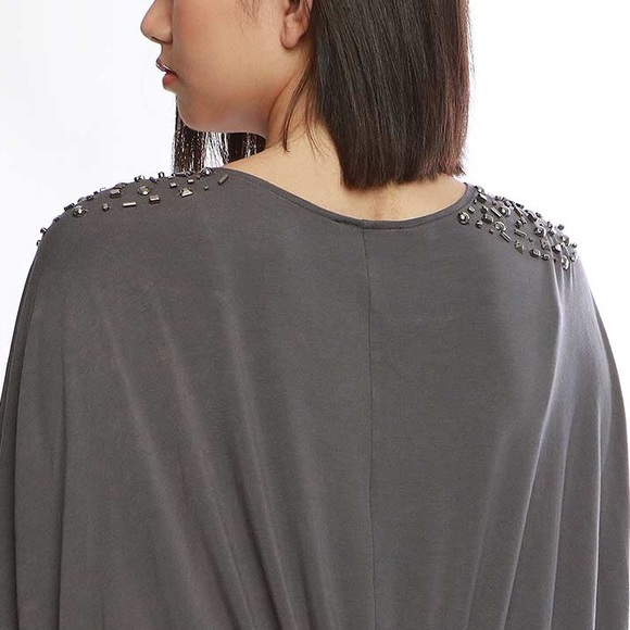 SOLD OUT - Charcoal Studded Cardi - Picture 2 of 8