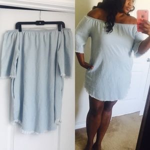 Denim Off The Shoulder Dress