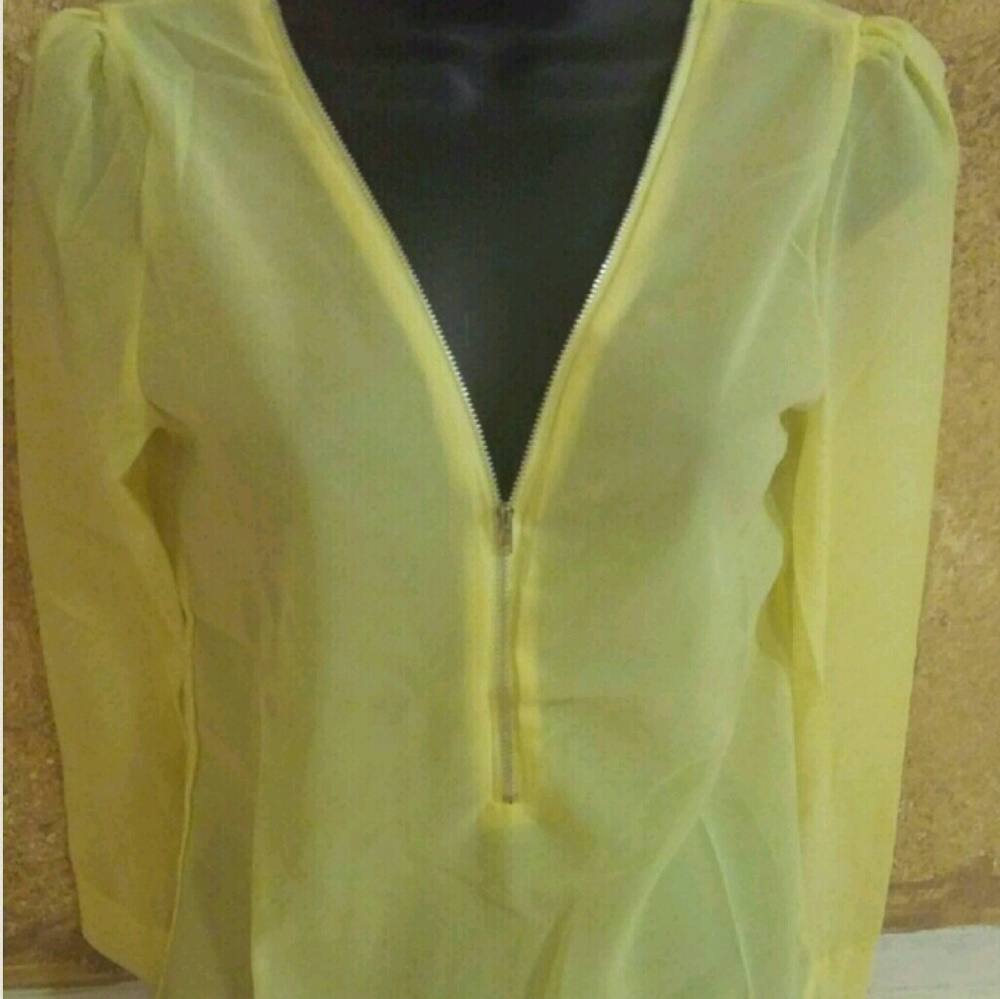 Yellow chiffon blouse