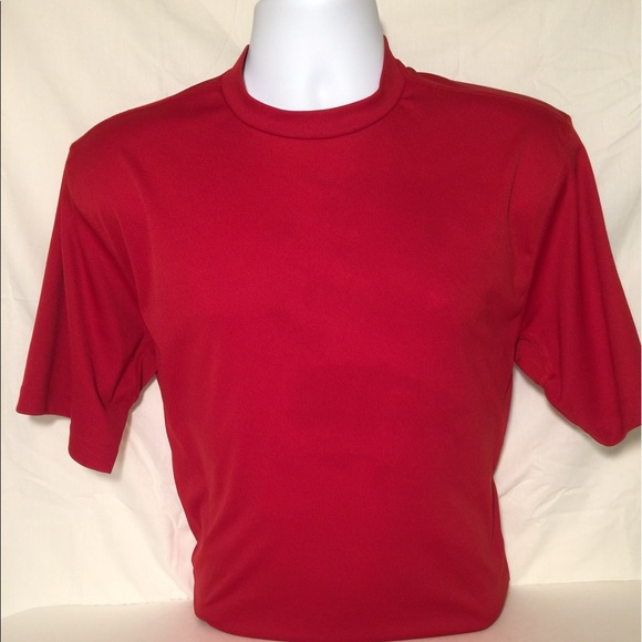 Adidas Male's Medium Short Sleeves Red Climalite - Picture 1 of 4