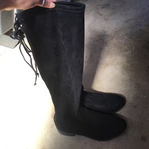 Knee high long black boots