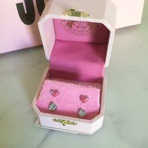 NWT Juicy Couture 2 Pairs of Heart Stud Earrings