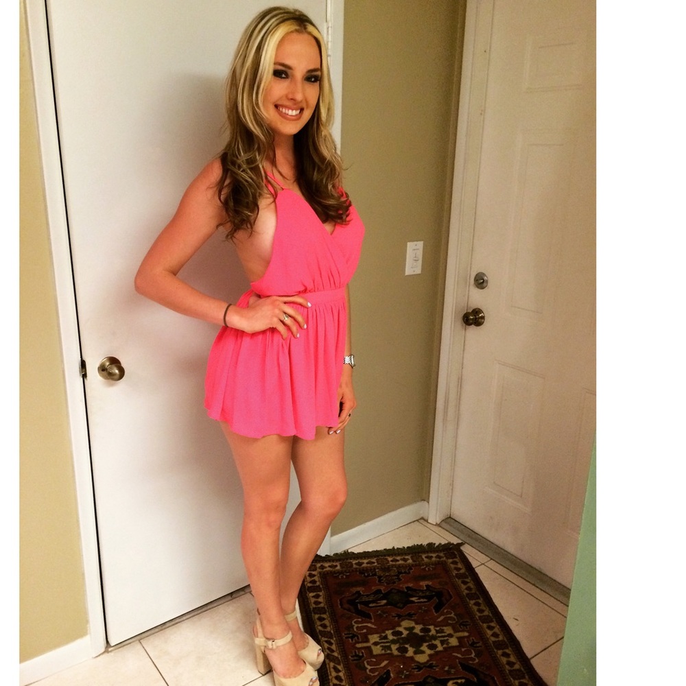 Hot pink boutique romper!