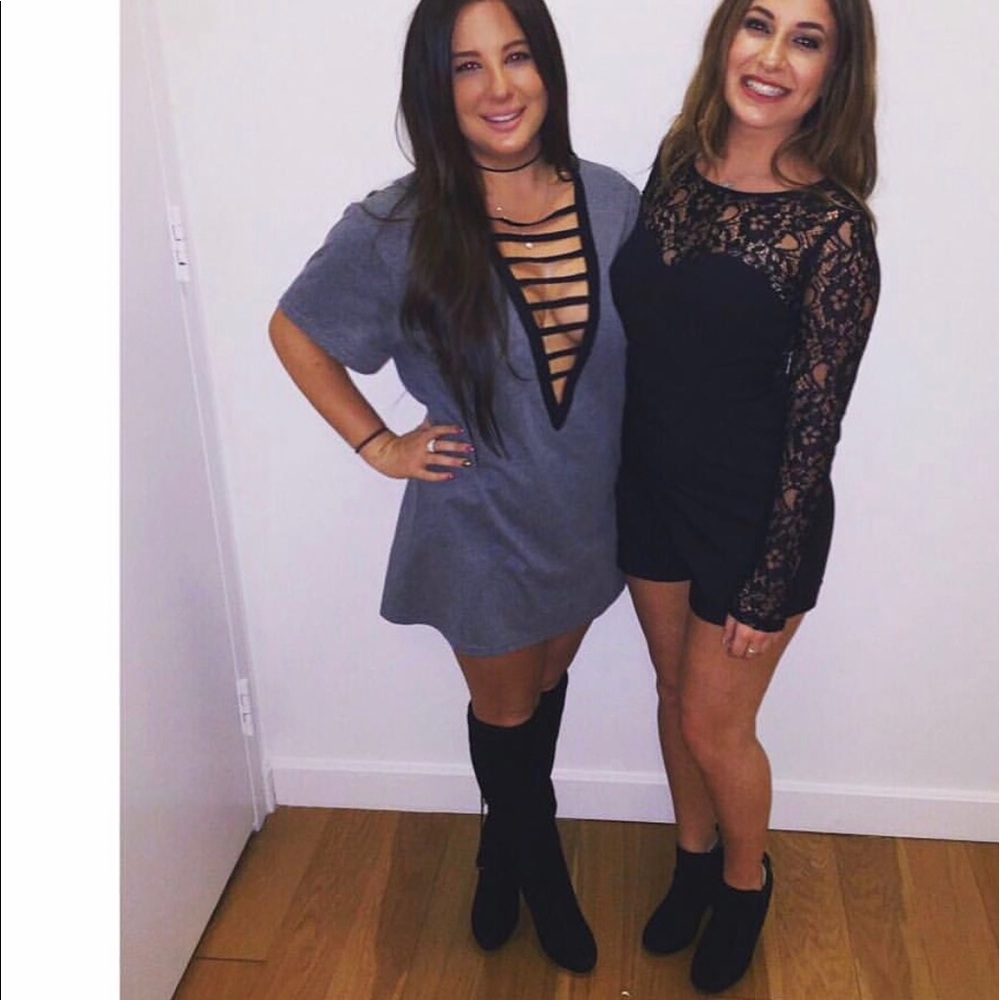 Over the knee, black suede heel boots !