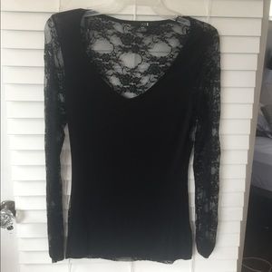 Black Forever 21 lace shirt
