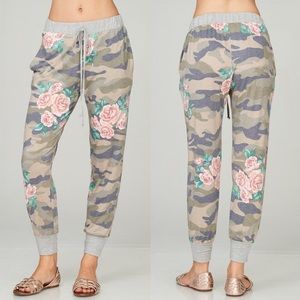 Bellanblue Pants - OLIVIA Floral Print Joggers - OLIVE Bellanblue Pants - OLIVIA Floral Print Joggers - OLIVE