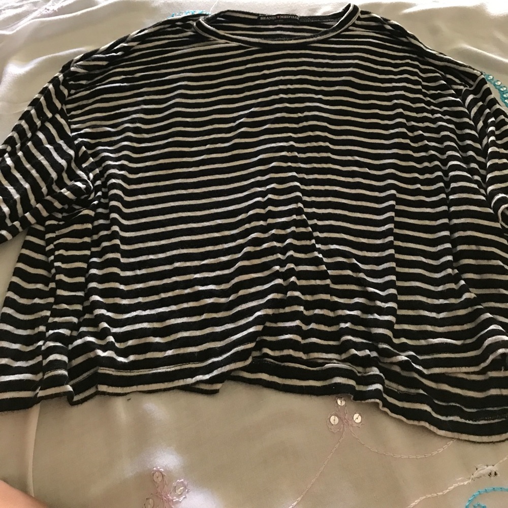 Brandy Melville striped cropped tee