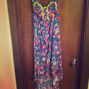 Colorful high-low summer dress