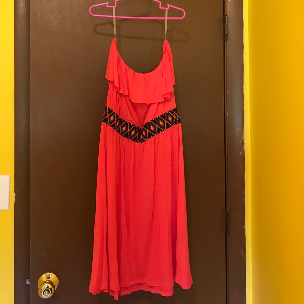 Strapless pink dress/swimsuit cover