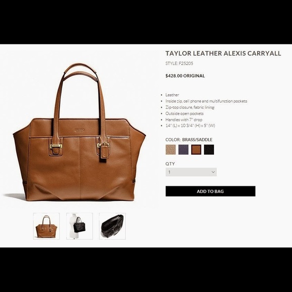 Coach Alexis saddle leather handbag BRAND NEW! - Picture 2 of 7