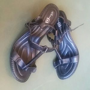 Born Black strapped sandal