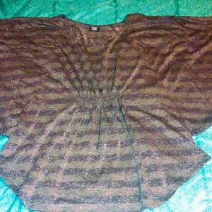 Stripped shirt w/ flair sleeves