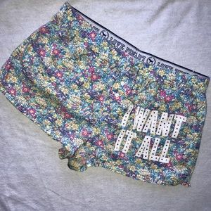 VS PINK Boxer Lounge Shorts Bright Flowers Comfy