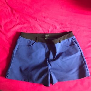 Blue and black dress shorts