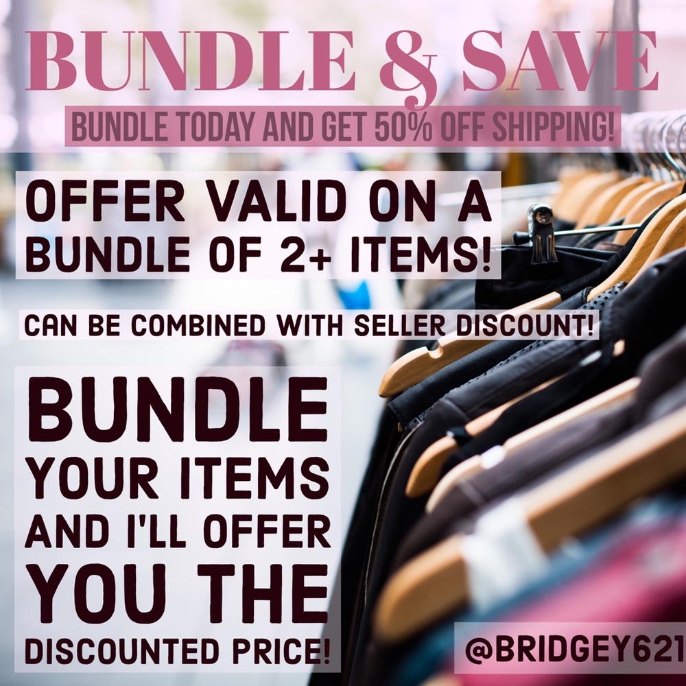 50% off shipping on bundles!!