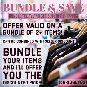 50% off shipping on bundles!!