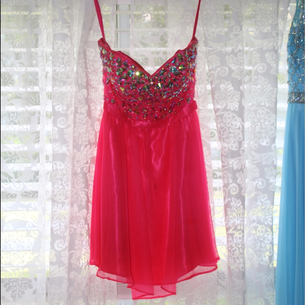 A hot pink homecoming dress