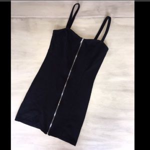 H&M Bodycon Full Zip Black Dress