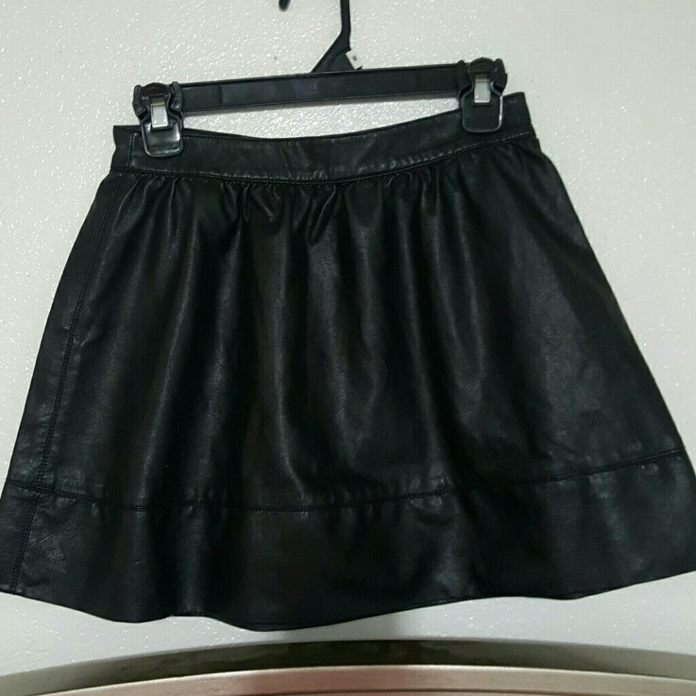 Black leather forever 21 skirt
