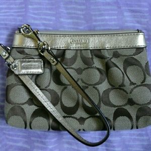 Coach logo wristlet