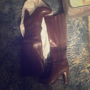 Knee High Leather Brown Boots