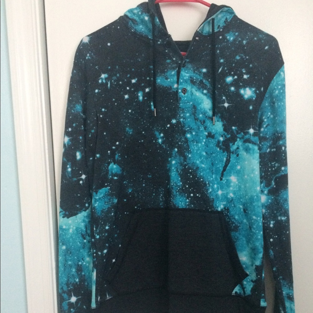 Black and Blue galaxy print hoodie
