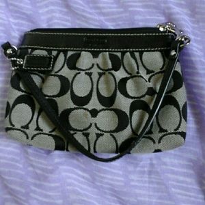 Coach logo wristlet